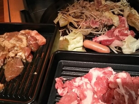 二大ジンギスカンと道産山わさびの三枚肉食べ放題