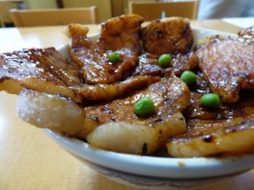 横から見た豚丼