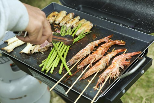 焼かれる食材たち