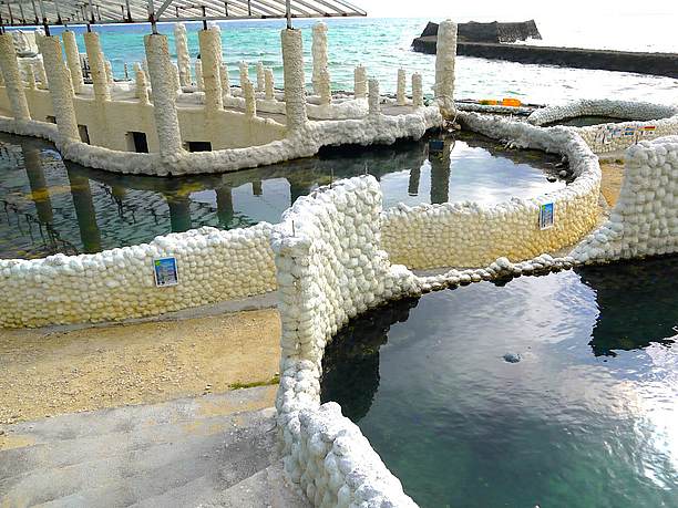 池の向こうはすぐ海が