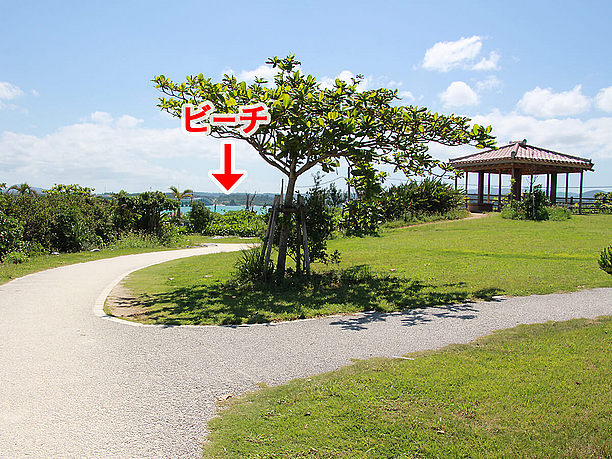 ビーチへと通じる遊歩道