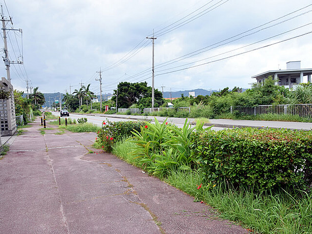 知念漁港へ続く道