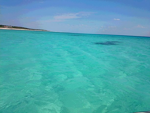 ハテの浜に到着するまでの海