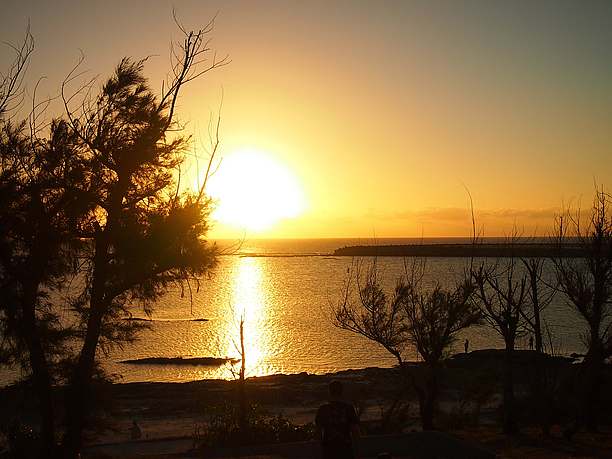 大原シンリ浜の夕日