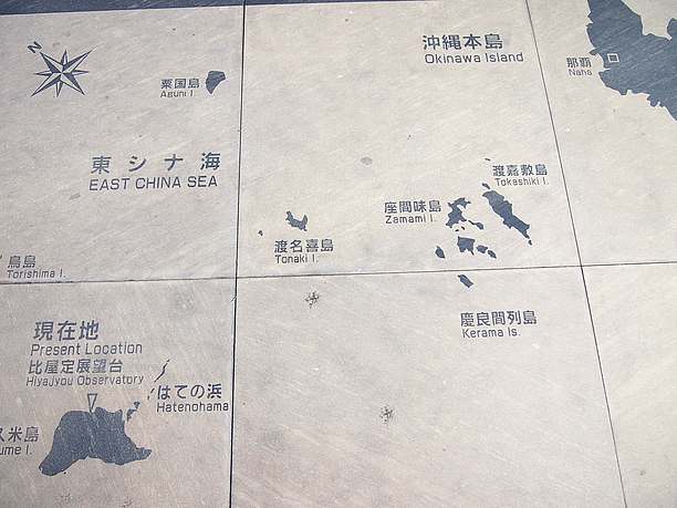 展望台の地面にある地図