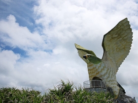 渡り鳥のサシバの形をリアルに再現した展望台