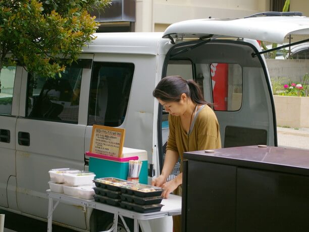 お弁当屋さんとして出店している福豆